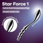 Металлический дилдо Satisfyer Star Force 1, двусторонний, можно нагревать и охлаждать
