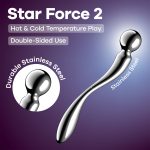 Металлический дилдо Satisfyer Star Force 2, двусторонний, можно нагревать и охлаждать