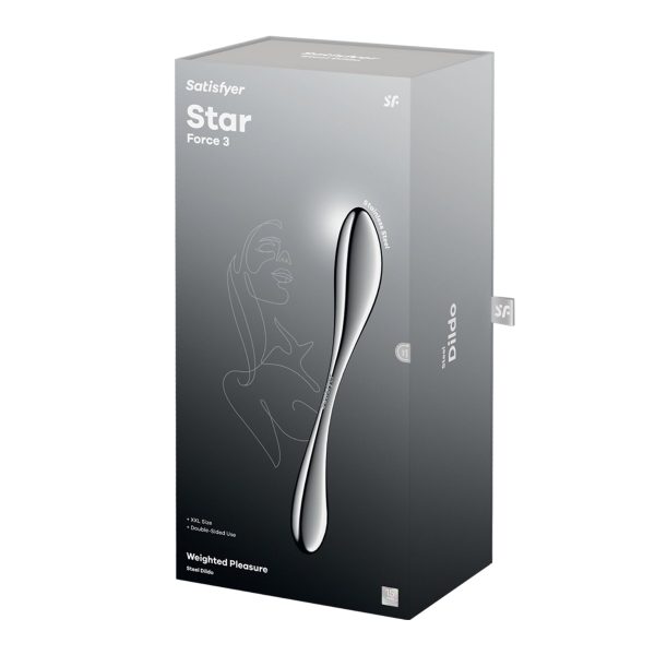 Металевий дилдо Satisfyer Star Force 3, двосторонній, можна нагрівати та охолоджувати, дуже важкий