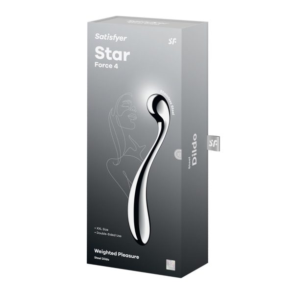 Металлический дилдо Satisfyer Star Force 4, двусторонний, можно нагревать и охлаждать, очень тяжелый