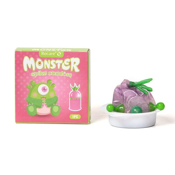 Насадка на член Recare Monster Spike Condom (презерватив с рядом шариков и усиками на кончике)