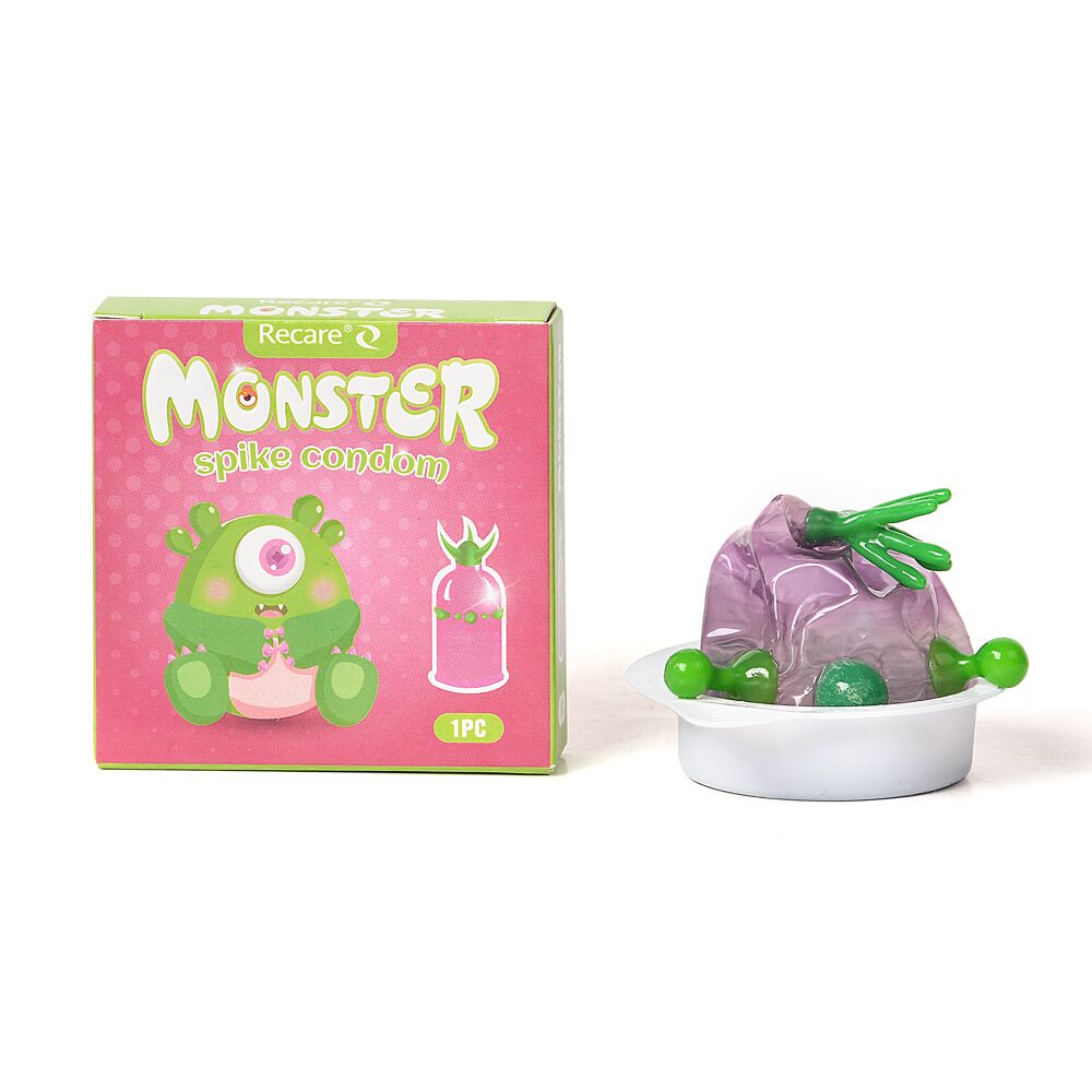 Насадка на член Recare Monster Spike Condom (презерватив с рядом шариков и усиками на кончике)