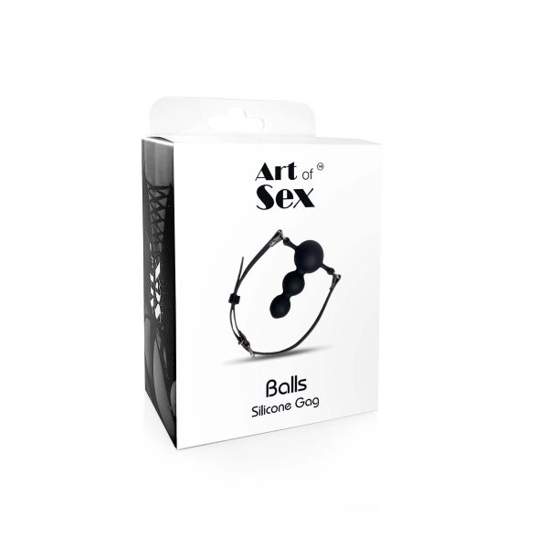 Кляп силіконовий Art of Sex - Balls, екошкіра