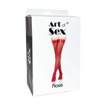 Панчохи в дрібну сітку з лакованою коронкою Art of Sex - Rose, колір
