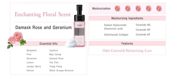 Пена для интимного ухода Iroha Intimate Wash Foam Type Damask Rose and Geranium 150 мл