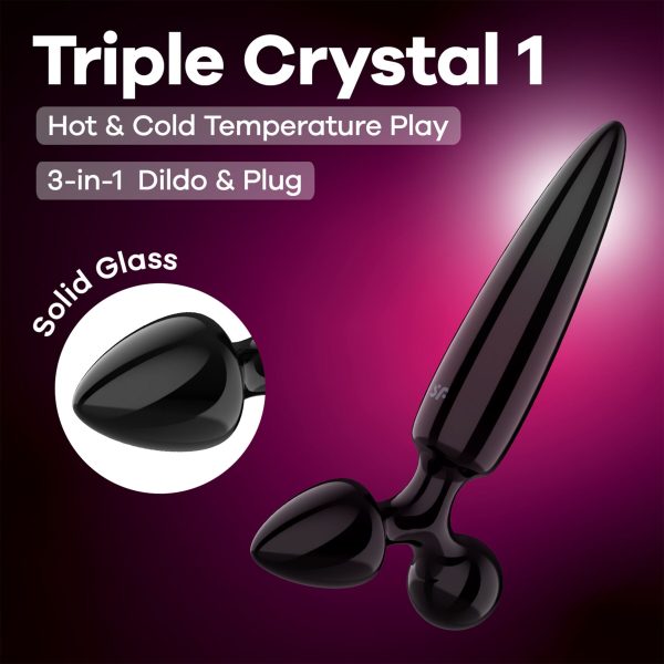 Трехсторонний стеклянный дилдо Satisfyer Triple Crystal 1