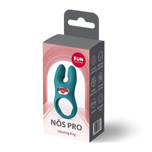 Эрекционное виброкольцо с двойной стимуляцией клитора Fun Factory NŌS PRO Bottle 2 мотора