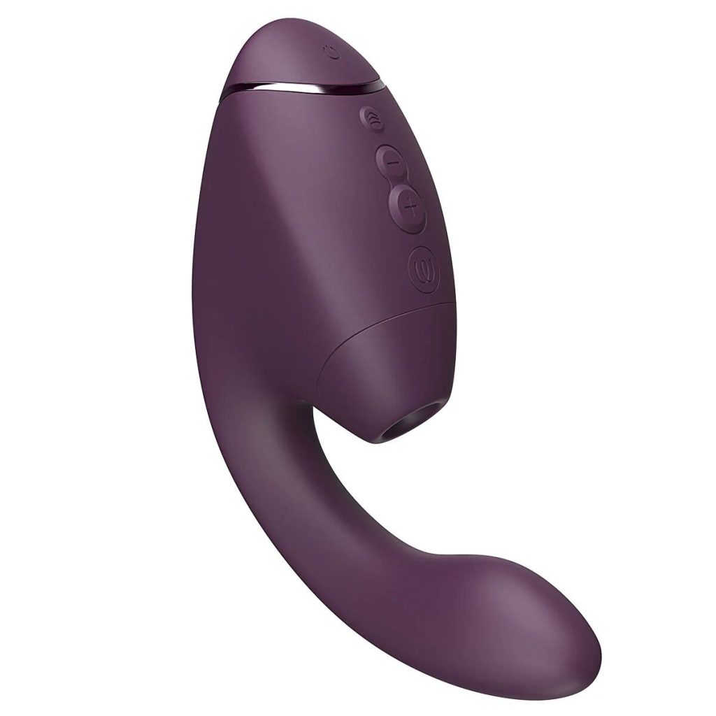 Двойной вакуумный клиторальный стимулятор с вибрацией Womanizer Next Duo - Dark