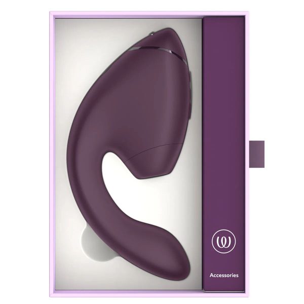 Двойной вакуумный клиторальный стимулятор с вибрацией Womanizer Next Duo - Dark
