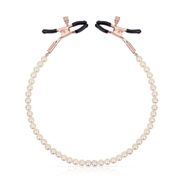 Затискачі для сосків з перлинним ланцюжком Rosy - Nipple Clamps Pearls
