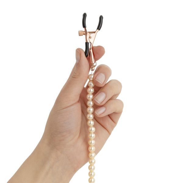 Затискачі для сосків з перлинним ланцюжком Rosy - Nipple Clamps Pearls