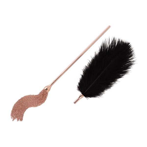 Лоскітка з металевим флогером Rosy - Feather Tickler & Whip