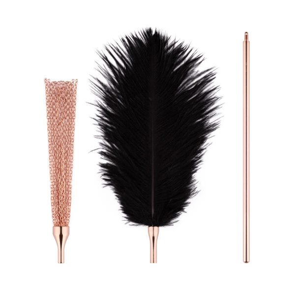 Лоскітка з металевим флогером Rosy - Feather Tickler & Whip
