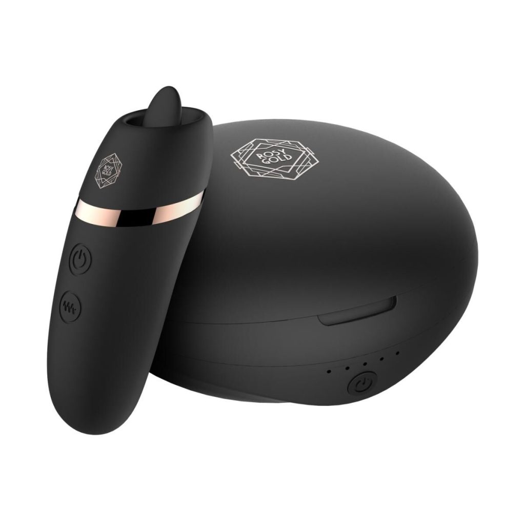 Мини-вибратор с язычком Rosy - Vibrating & Licking Dual Stimulator