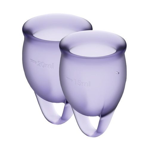 Набір менструальних чаш Satisfyer Feel Confident (lila), 15мл та 20мл (пом'яте та відкрите паковання!!!)