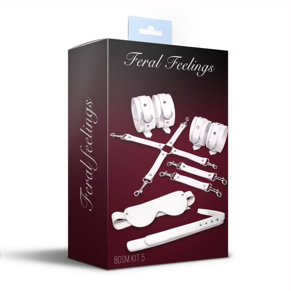 Набір Feral Feelings BDSM Kit 5 наручники, поножі, хрестовина, маска, падл