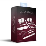 Набір Feral Feelings BDSM Kit 7 наручники, поножі, конектор, маска, падл, кляп, затискачі