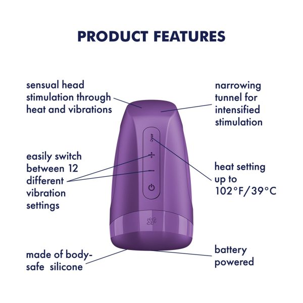 Мастурбатор Satisfyer Men Heat Vibration Battery Series имитатор минета, подогрев и вибрация