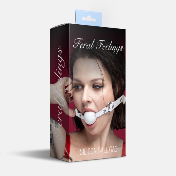 Кляп силіконовий Feral Feelings Silicon Ball Gag / ремінець, біла кулька
