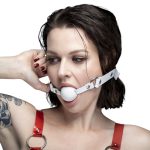 Кляп силіконовий Feral Feelings Silicon Ball Gag / ремінець, біла кулька