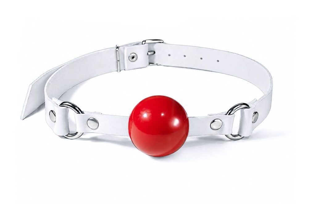 Кляп силіконовий Feral Feelings Silicon Ball Gag White ремінець, червона кулька