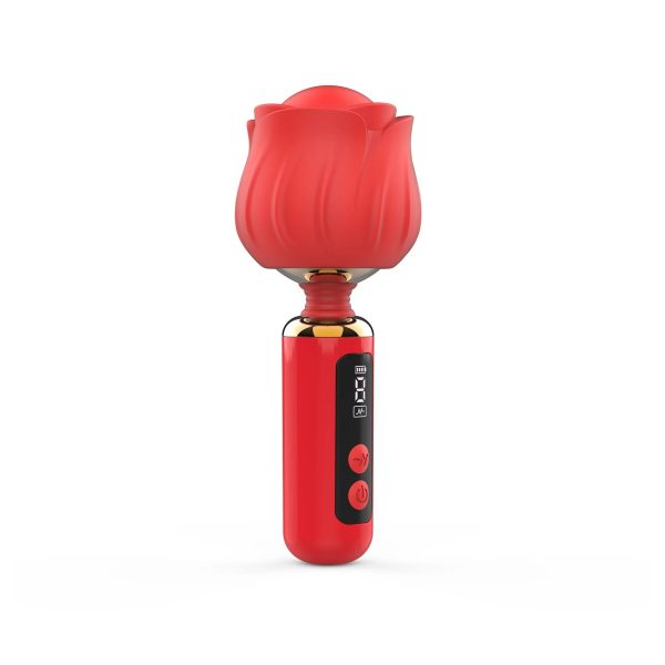Вібромасажер Loviss Rose Mini Massage Wand Vibrator, головка у вигляді троянди, 9 режимів