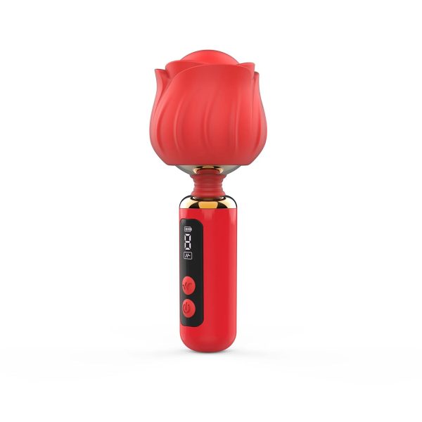 Вібромасажер Loviss Rose Mini Massage Wand Vibrator, головка у вигляді троянди, 9 режимів