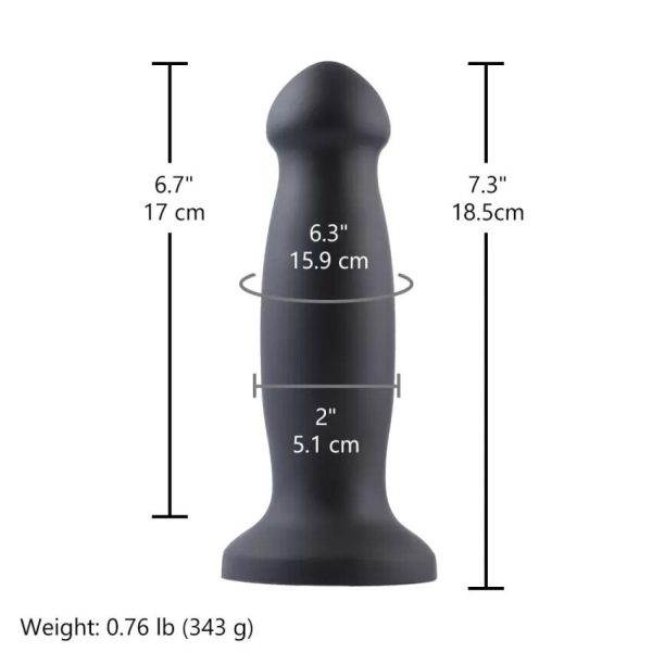Силиконовый дилдо для секс-машин Hismith 7.2" Silicone Anal Dildo, система KlicLok