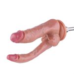Двойной фаллоимитатор для секс-машин Hismith Double Penetrator 9.25″, KlicLok и присоска