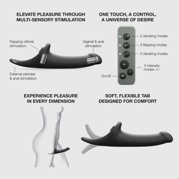 Вібронасадка для страпону з вакуумною стимуляцією Strap-On- e ulti Orgas Dildo