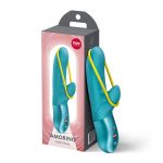 Мінівібратор-кролик зі стимулювальною стрічкою Fun Factory AMORINO Aquamarine, стрічка знімна
