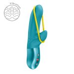 Мінівібратор-кролик зі стимулювальною стрічкою Fun Factory AMORINO Aquamarine, стрічка знімна