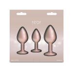 Набор анальных пробок NS Novelties Rear Assets - Trainer Kit - Iridescent Champagne - Clear Gem