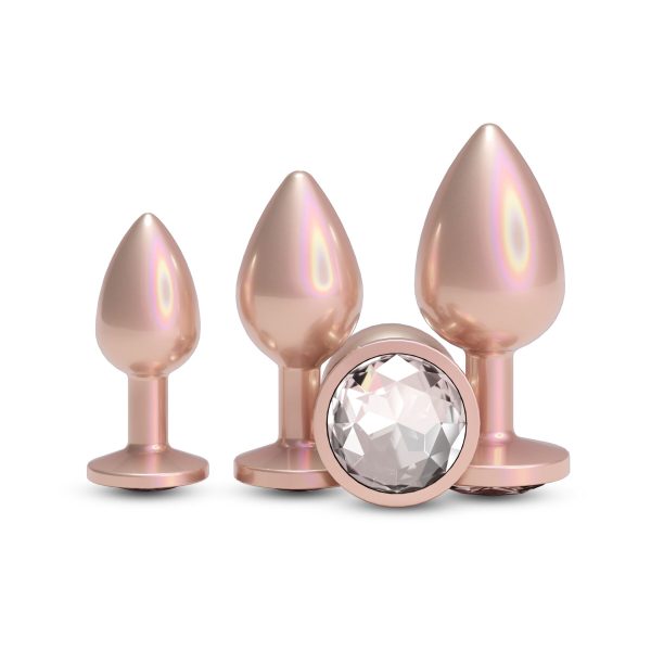 Набор анальных пробок NS Novelties Rear Assets - Trainer Kit - Iridescent Champagne - Clear Gem