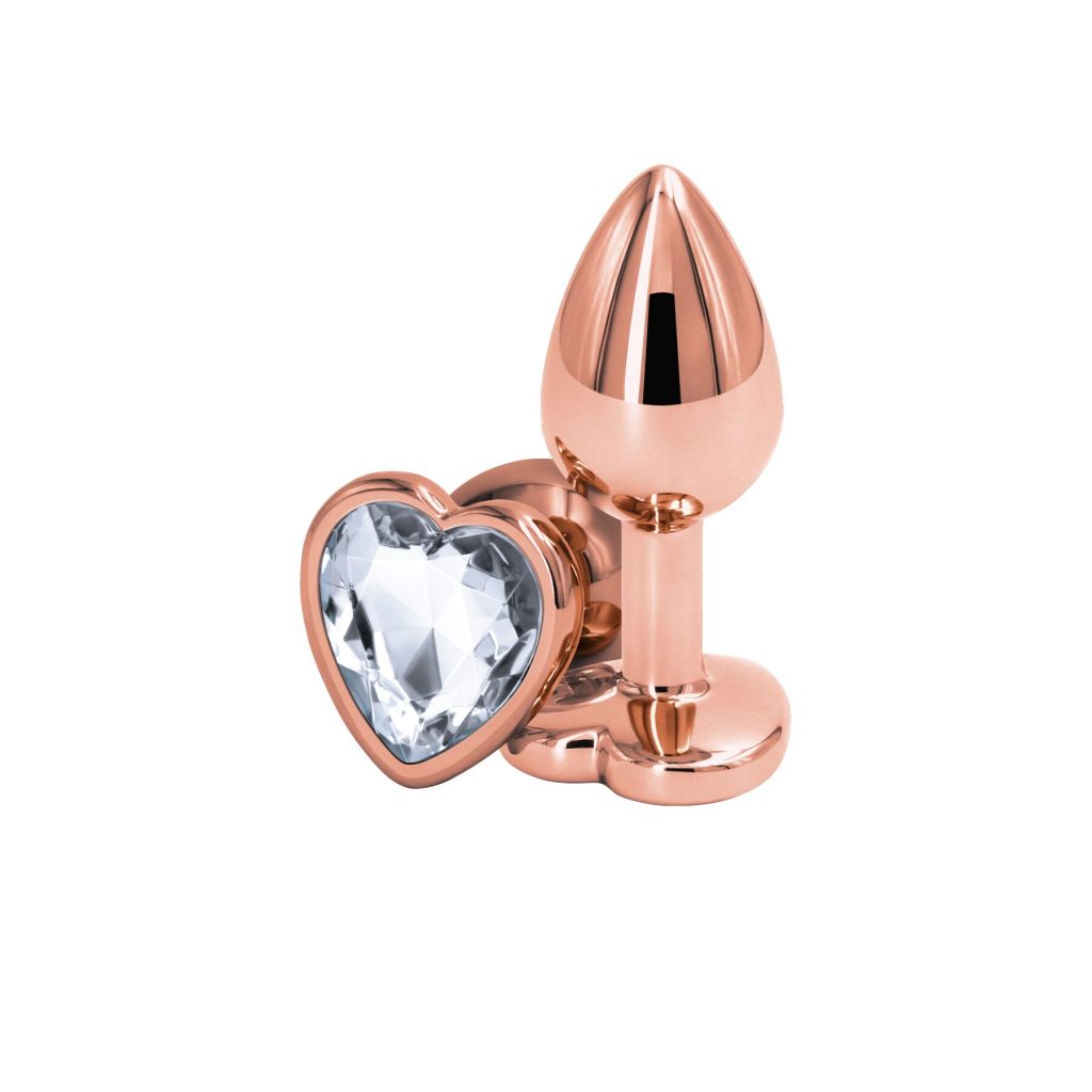Анальная пробка NS Novelties Rear Assets - Rose Heart - Small - Clear