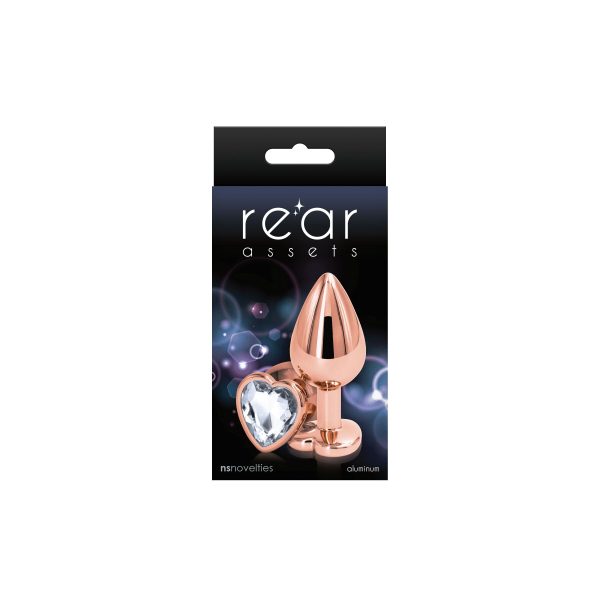 Анальная пробка NS Novelties Rear Assets - Rose Heart - Medium - Clear