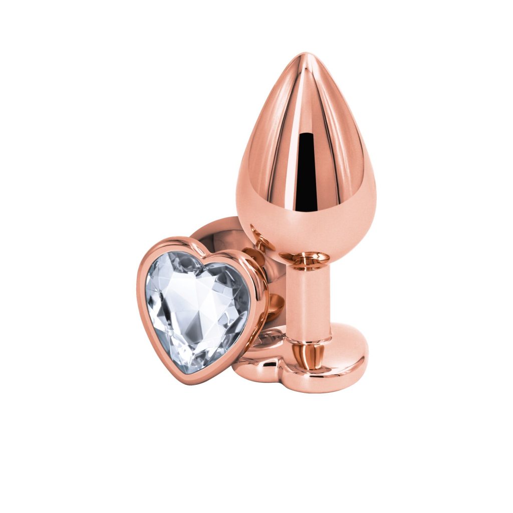 Анальная пробка NS Novelties Rear Assets - Rose Heart - Medium - Clear