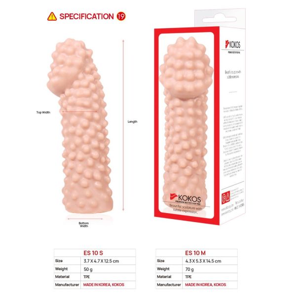 Насадка на член Kokos Extreme Sleeve ES.10 размер утолщающая, стимулирующий рельеф