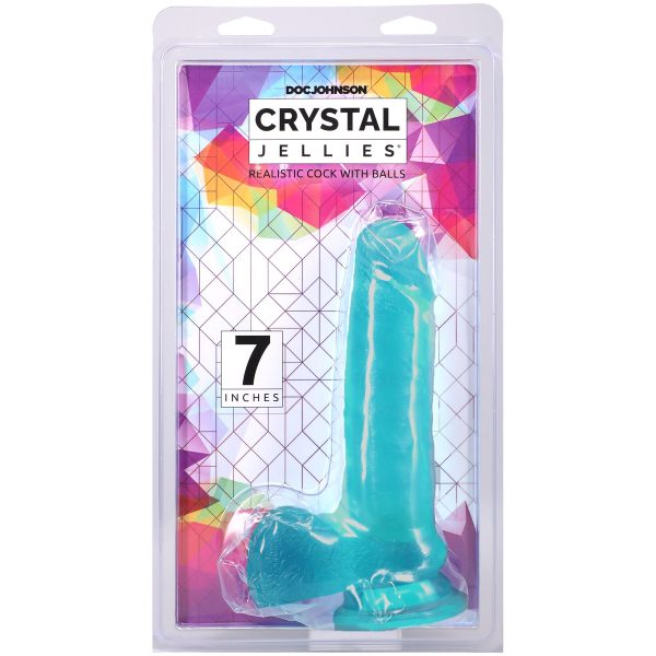 Фаллоимитатор Doc Johnson Crystal Jellies - 7 Inch Realistic Cock with Balls