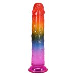 Фаллоимитатор Doc Johnson Crystal Jellies - 7.5 Inch Dong - Rainbow