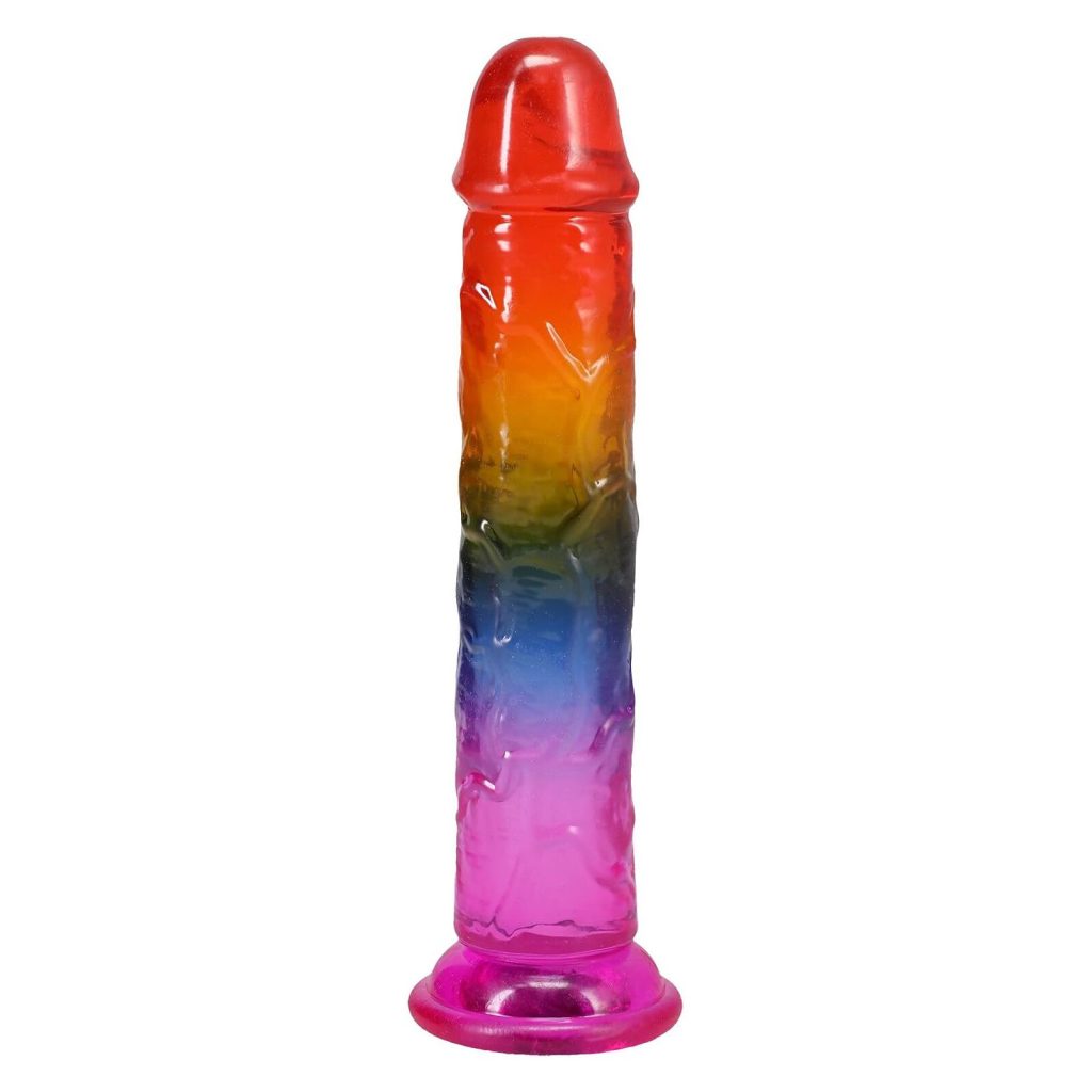 Фаллоимитатор Doc Johnson Crystal Jellies - 7.5 Inch Dong - Rainbow