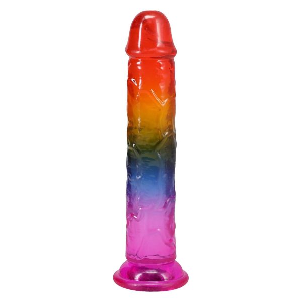 Фаллоимитатор Doc Johnson Crystal Jellies - 7.5 Inch Dong - Rainbow