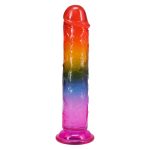 Фаллоимитатор Doc Johnson Crystal Jellies - 7.5 Inch Dong - Rainbow