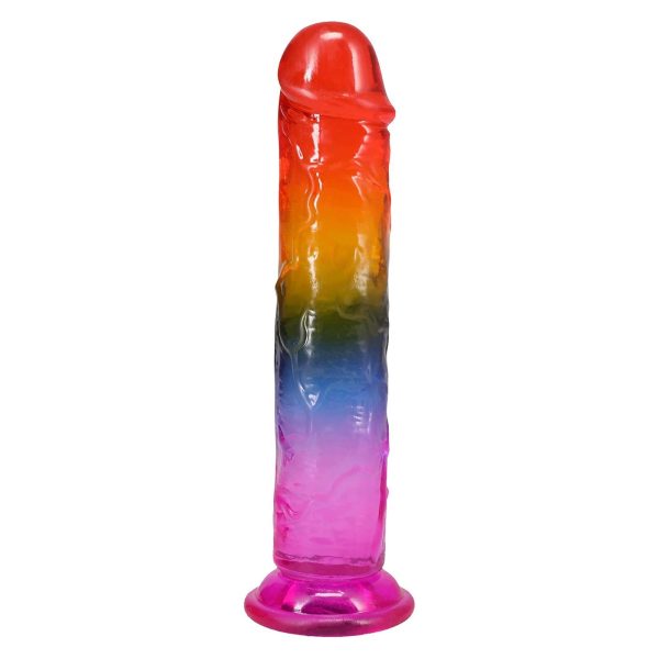 Фаллоимитатор Doc Johnson Crystal Jellies - 7.5 Inch Dong - Rainbow