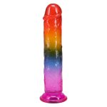 Фаллоимитатор Doc Johnson Crystal Jellies - 7.5 Inch Dong - Rainbow