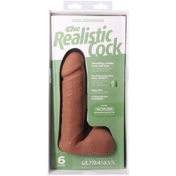 Фаллоимитатор Doc Johnson The Realistic Cock ULTRASKYN - 6 Inch with Balls Caramel