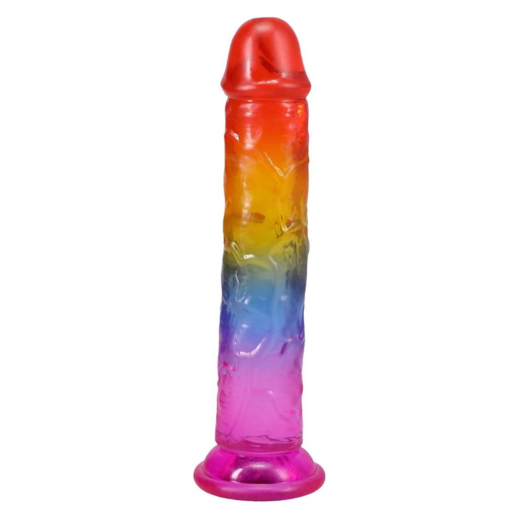 Фаллоимитатор Doc Johnson Crystal Jellies - 7 Inch Сlassic Dong - Rainbow