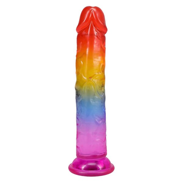 Фаллоимитатор Doc Johnson Crystal Jellies - 7 Inch Сlassic Dong - Rainbow