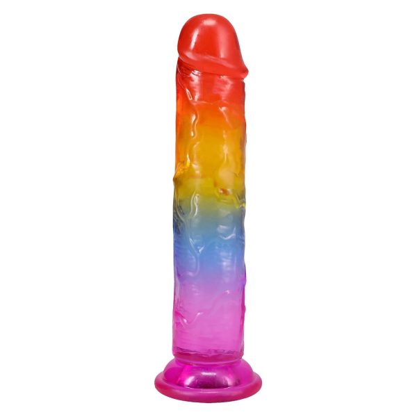 Фаллоимитатор Doc Johnson Crystal Jellies - 7 Inch Сlassic Dong - Rainbow