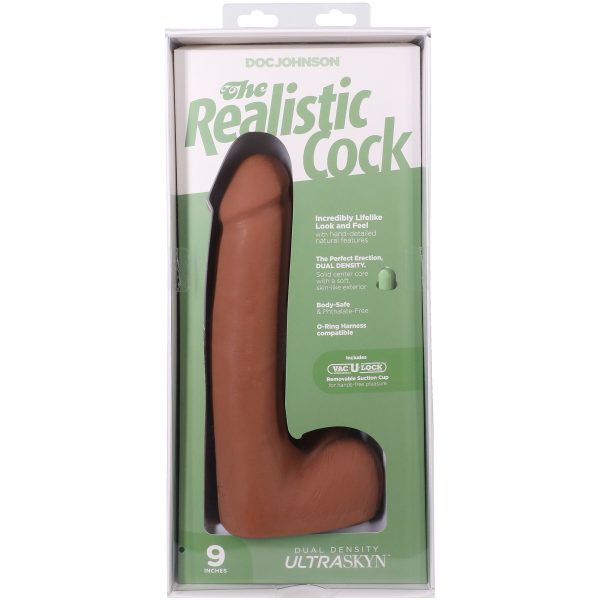 Фаллоимитатор Doc Johnson The Realistic Cock ULTRASKYN - 9 Inch with Balls Caramel